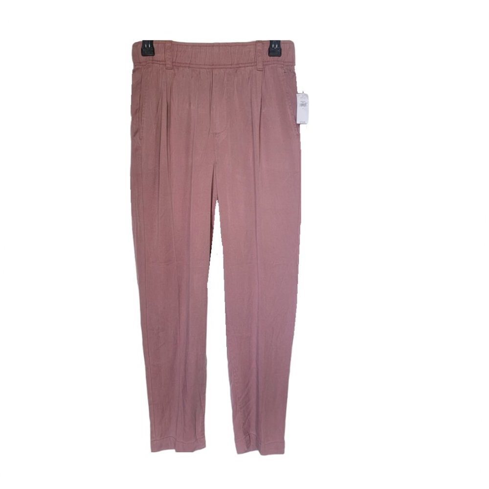 NWT Sz 4,8 Women Gap rose pink Tencel Lyocell High Rise Pull-On Pants 733615 - Picture 2 of 8